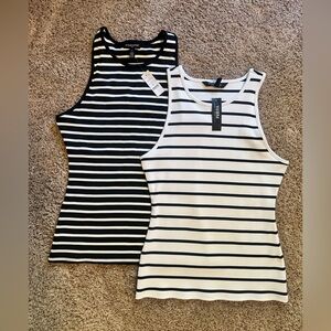 Striped Black and White Tank Tops